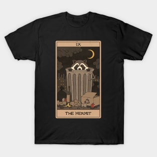 The Hermit -  Raccoons Tarot T-Shirt